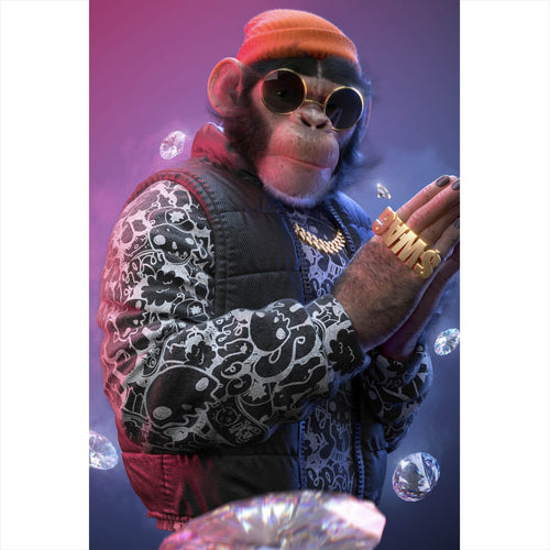 Poster Affe mit Mütze Swag Hochformat