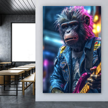 Lade das Bild in den Galerie-Viewer, Leinwandbild Affe Punk Modern Art Hochformat
