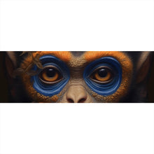 Lade das Bild in den Galerie-Viewer, Aluminiumbild gebürstet Affenkind mit Schmetterlingen Digital Art Panorama
