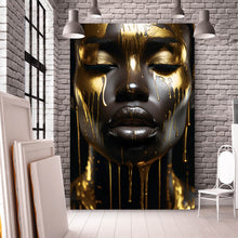 Lade das Bild in den Galerie-Viewer, Spannrahmenbild African Gold Woman Hochformat
