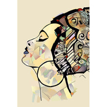 Lade das Bild in den Galerie-Viewer, Aluminiumbild gebürstet Afrikanische Frau Abstrakt Hochformat
