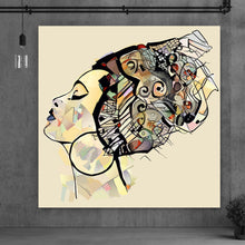 Lade das Bild in den Galerie-Viewer, Leinwandbild Afrikanische Frau Abstrakt Quadrat
