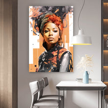 Lade das Bild in den Galerie-Viewer, Leinwandbild Afrikanische Frau  Modern Art Hochformat
