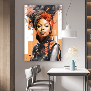 Acrylglasbild Afrikanische Frau  Modern Art Hochformat