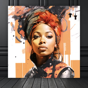 Poster Afrikanische Frau  Modern Art Quadrat