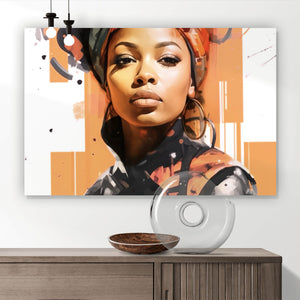 Poster Afrikanische Frau  Modern Art Querformat