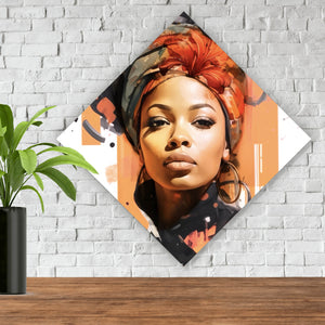 Poster Afrikanische Frau  Modern Art Raute