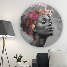 Lade das Bild in den Galerie-Viewer, Aluminiumbild Afrikanisches Frauengesicht Digital Art Kreis

