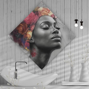 Leinwandbild Afrikanisches Frauengesicht Digital Art Raute