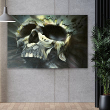 Lade das Bild in den Galerie-Viewer, Spannrahmenbild Airbrush Totenschädel Querformat
