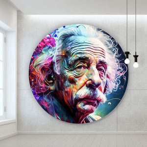 Aluminiumbild Albert Einstein Abstrakt Kreis