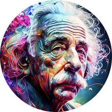Lade das Bild in den Galerie-Viewer, Aluminiumbild gebürstet Albert Einstein Abstrakt Kreis

