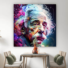 Lade das Bild in den Galerie-Viewer, Leinwandbild Albert Einstein Abstrakt Quadrat
