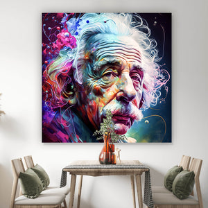 Leinwandbild Albert Einstein Abstrakt Quadrat