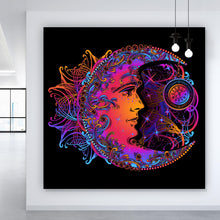 Lade das Bild in den Galerie-Viewer, Spannrahmenbild Alchemie Mond und Zeit Quadrat
