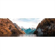 Lade das Bild in den Galerie-Viewer, Aluminiumbild gebürstet Alpensee in Bayern Panorama
