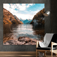 Lade das Bild in den Galerie-Viewer, Aluminiumbild Alpensee in Bayern Quadrat
