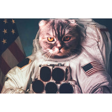 Lade das Bild in den Galerie-Viewer, Aluminiumbild Amerikanische Astronauten Katze Querformat
