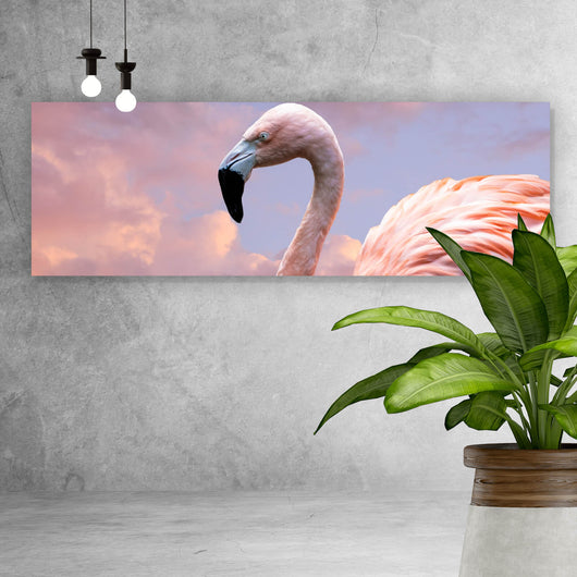 Spannrahmenbild Amerikanischer Flamingo Panorama