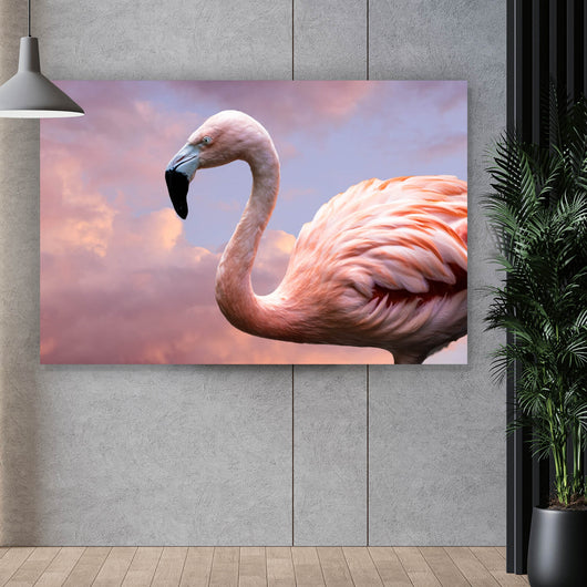 Aluminiumbild gebürstet Amerikanischer Flamingo Querformat