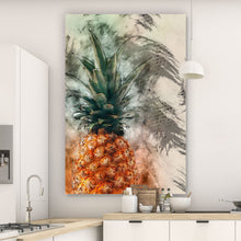 Lade das Bild in den Galerie-Viewer, Aluminiumbild gebürstet Ananas Abstrakt Hochformat
