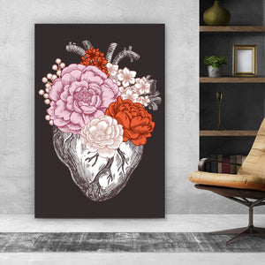 Poster Anatomisches Blumen Herz Hochformat