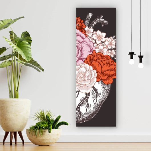 Aluminiumbild Anatomisches Blumen Herz Panorama Hoch