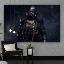 Lade das Bild in den Galerie-Viewer, Aluminiumbild Apokalytischer Soldat Querformat
