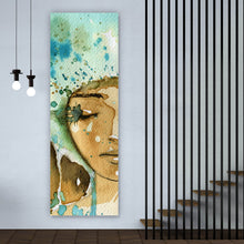 Lade das Bild in den Galerie-Viewer, Poster Aquarell einer jungen Frau Panorama Hoch
