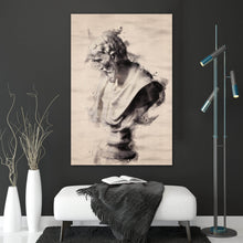 Lade das Bild in den Galerie-Viewer, Aluminiumbild gebürstet Aquarell einer römischen Skulptur Hochformat
