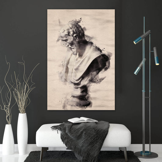 Leinwandbild Aquarell einer römischen Skulptur Hochformat