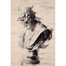 Lade das Bild in den Galerie-Viewer, Aluminiumbild gebürstet Aquarell einer römischen Skulptur Hochformat
