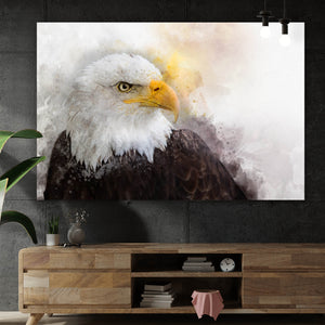 Leinwandbild Aquarell eines Adlers Querformat
