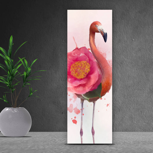Poster Aquarell Flamingo Pink Panorama Hoch