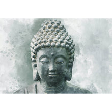 Lade das Bild in den Galerie-Viewer, Spannrahmenbild Buddha Statue Aquarell Querformat
