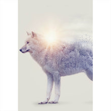 Lade das Bild in den Galerie-Viewer, Poster Arktischer Wolf Digital Art Hochformat
