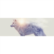 Lade das Bild in den Galerie-Viewer, Leinwandbild Arktischer Wolf Digital Art Panorama

