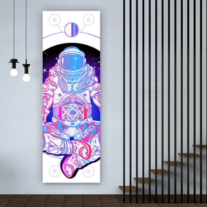 Poster Astronaut im Lotus Sitz Panorama Hoch