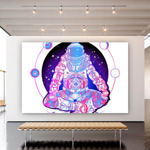 Poster Astronaut im Lotus Sitz Querformat