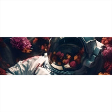 Lade das Bild in den Galerie-Viewer, Leinwandbild Astronaut im Blumenmeer Digital Art Panorama
