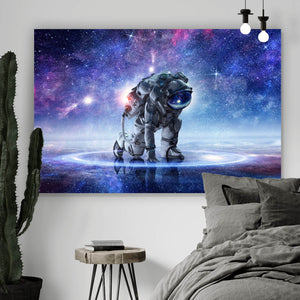 Poster Astronaut in der Galaxie No.1 Querformat