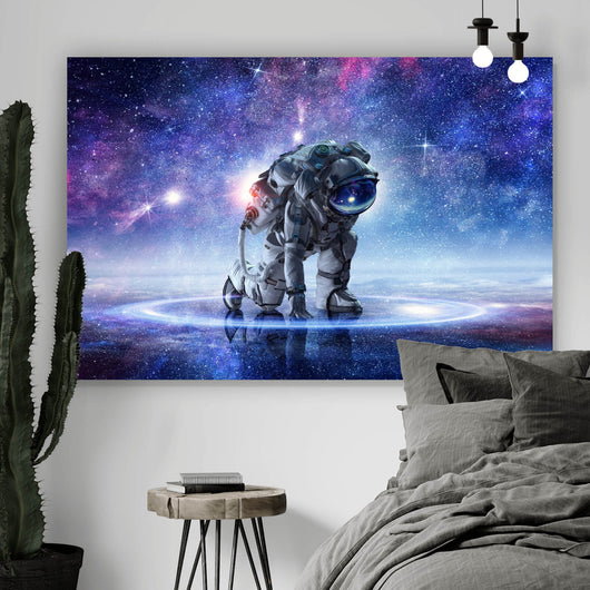 Aluminiumbild Astronaut in der Galaxie No.1 Querformat