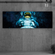 Lade das Bild in den Galerie-Viewer, Aluminiumbild Astronaut in der Galaxie Panorama

