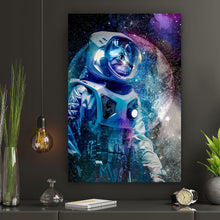 Lade das Bild in den Galerie-Viewer, Spannrahmenbild Astronauten Katze Hochformat
