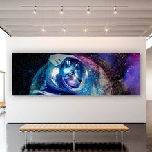 Lade das Bild in den Galerie-Viewer, Leinwandbild Astronauten Katze Panorama
