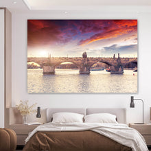 Lade das Bild in den Galerie-Viewer, Aluminiumbild Atemberaubende Karlsbrücke in Prag Querformat
