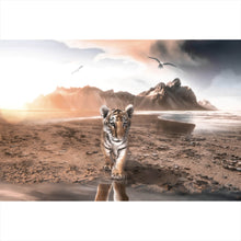 Lade das Bild in den Galerie-Viewer, Aluminiumbild gebürstet Baby Tiger Querformat
