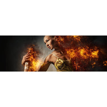 Lade das Bild in den Galerie-Viewer, Leinwandbild Ballerina steht in Flammen Panorama
