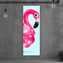 Lade das Bild in den Galerie-Viewer, Aluminiumbild Ballon Flamingo Panorama Hoch
