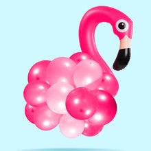 Lade das Bild in den Galerie-Viewer, Aluminiumbild Ballon Flamingo Quadrat
